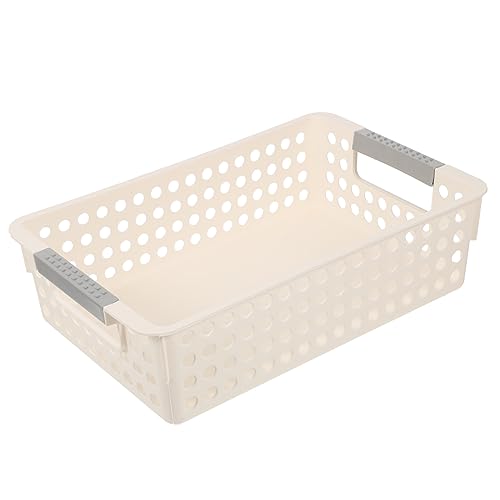 GREENADSCAPE Hardware Storage Box Desktop File Holder Basket for Office Desktop Storage Baskets Art Baskets for Makeup Display Basket Storage Baskets for Shelves Toy Baskets Pp White