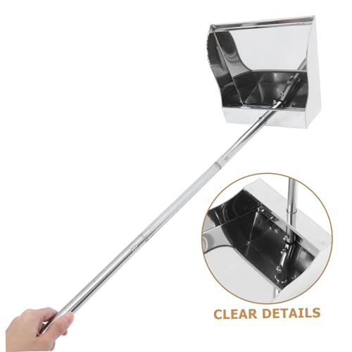 Levemolo Stainless Steel Trash Shovel Industrial Dust Pan Outdoor Dust Pan Sweeping Dustpan Cleaning Dust Pan Kitchen Dustpan Trash Cleaning Garbage Dustpan Stand up Dustpan Handheld Silver