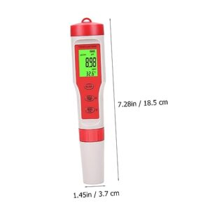 HOMOCONO 4 Ph Pen Ec Meter Digital Tester Pen Ppm Ph Meter for Water Digital Water Meter Pen Ph Tester Liquid Ec Water Test Digital Ph Meter Aquarium Ph Meter Ph and Meter PVC Red