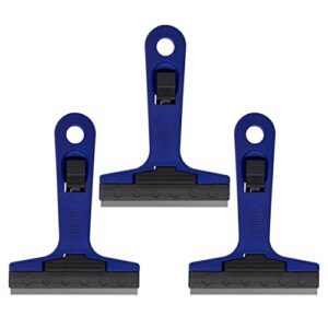 butifulsic 3pcs cleaning scraper blade wall spatulas tile scraper blade portable cleaning scrapers paint scraper cleaning razor scraper sticker scraper blade vinyl car scraper pp plastic blue