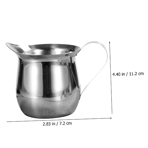 COLLBATH Stainless Steel Milk Cup Tea Fairness Cup Espresso Machine Coffee Creamer Cream Frothing Cups Sauce Jug Pitcher Espresso Shots Steaming Pitcher Creme De Menthe Syrup Bar Cup Silver