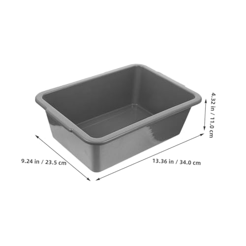 BUGUUYO 3pcs Restaurant Bowl Storage Box Storage Bins Dishwashing Tubs Washing Basin Tub Commercial Tote Tubs Multipurpose Bus Tub Restaurant Bus Tub Bus Tub for Restaurant Grey Pp