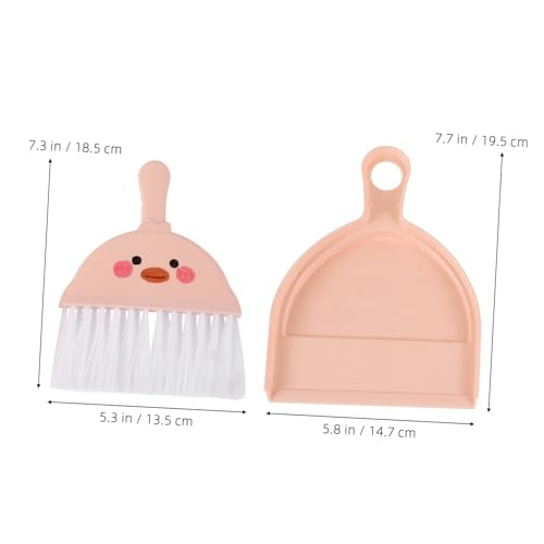 1 Set Mini Hand Broom Dustpan Pets Animal Waste Cleaning Tool Housekeeping Dust Pan Keyboard Broom Brush Small Cleaning Brush Table Crumb Sweeper Mini Handheld Broom Plastic Pink Mobestech