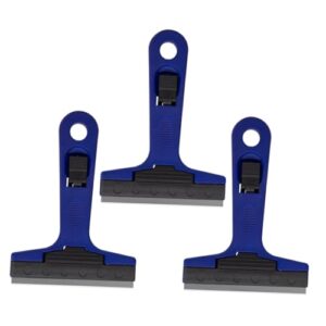 congarteno 3pcs cleaning scraper blade car scrapper razors blades car window squeegee tile stickers tile scraper blade floor cleaning tools portable wall scrapers car scraper pp plastic blue