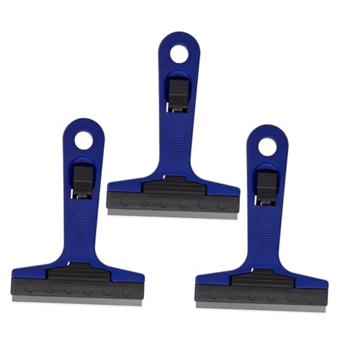 CONGARTENO 3pcs Cleaning Scraper Blade Car Scrapper Razors Blades Car Window Squeegee Tile Stickers Tile Scraper Blade Floor Cleaning Tools Portable Wall Scrapers Car Scraper Pp Plastic Blue