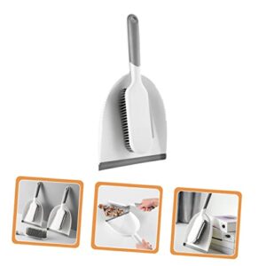 Healeved 2 Sets Desktop Cleaning Kit Small Broom and Dustpan Portable Office Mini Pan Outdoor Dust Pan Table Brush and Dustpan Car Cleaning Kit Cleaning Broom and Dustpan Bucket Pp Grey