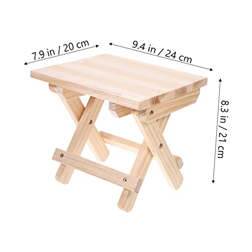 Cabilock 1pc Solid Wood Stool Bathroom Footstool Anti Slip Stool Non Skid Foot Stool Camping Stool Chair Toilet Stool Fold Out Chair Step Stools for Entryway Bench Square Stool Wooden