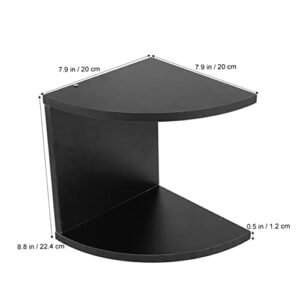 Cabilock 1pc Water Corner Onrganizer Item Display Racks Corner Shelf Wall Mounted Corner Shelves Wall Floating Shelf Round End Wall Mounted Display Shelf Rack Shelf Round Shelf Black Wooden