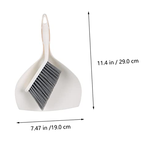 COOLHIYA 1 Set Children's Dustpan Broom Desktop Cleaning Supplies Pet Cage Broom Mini Desktop Dustpan Broom for Kid Broom Desk Cleaning Broom Sweeper Broom Keyboard Broom White