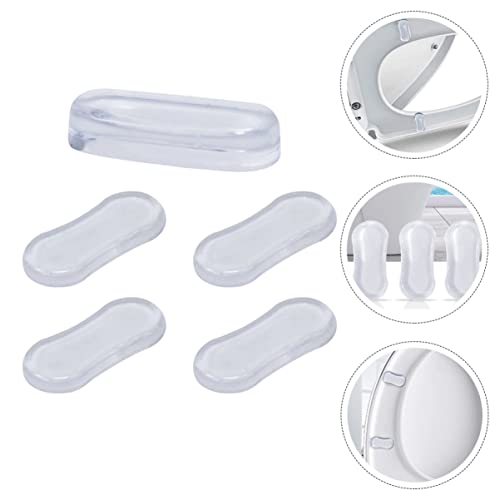 TOVINANNA 1set Toilet Anti-Collision Pad Toilet Bidet Bumper Self-Adhesive Toilet Gaskets Toilet Seat Bumper Sanitary Toilet Bumpers Home Toilet Cover Gaskets Clear Bumpers Kit 5pcs