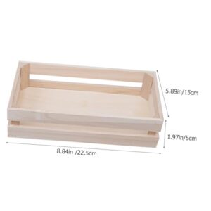 PRETYZOOM 2pcs Wooden Organizer Basket Beige Basket for Storage Wooden Storage Container Wooden Basket