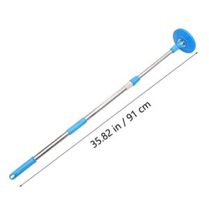 Gogogmee Mop Pole Floor Mop Rod Base Replacement Micro Fiber Mop Pedal Turnicate Mop Handle Commercial Velda Broom Handle Threaded End Mops for Floor Cleaning Mop Heads Stainless Steel Blue