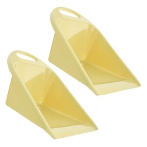 merryhapy 2pcs handheld garbage shovel short handle dustpan upright dustpan pet dustpan broom brush dustpan hand dustpan clip-on dustpan industrial dust pan small dustpan brooms pp yellow