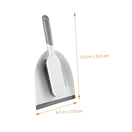 Healeved 2 Sets Desktop Cleaning Kit Small Broom and Dustpan Portable Office Mini Pan Outdoor Dust Pan Table Brush and Dustpan Car Cleaning Kit Cleaning Broom and Dustpan Bucket Pp Grey