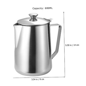 COLLBATH Cold Water Jug Stainless Cup Cup Milk Frothing Pitcher Coffee Frother Coffe Cups Espresso Machine Coffee Machine with Milk Frother Tea Pitcher with Lid Frother Cup Milk Jug