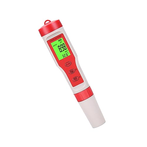 HOMOCONO 4 Ph Pen Ec Meter Digital Tester Pen Ppm Ph Meter for Water Digital Water Meter Pen Ph Tester Liquid Ec Water Test Digital Ph Meter Aquarium Ph Meter Ph and Meter PVC Red