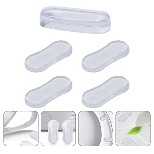 TOVINANNA 1set Toilet Anti-Collision Pad Toilet Bidet Bumper Self-Adhesive Toilet Gaskets Toilet Seat Bumper Sanitary Toilet Bumpers Home Toilet Cover Gaskets Clear Bumpers Kit 5pcs