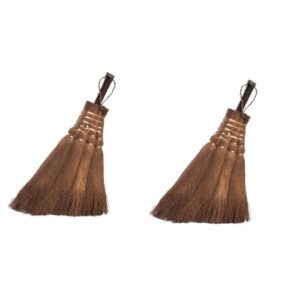 healeved 2pcs mini broom small natural whisk broom natural sweeping accessories small whisk broom brooms mini straw broom household cleaner mini whisk sweeping portable broom wooden