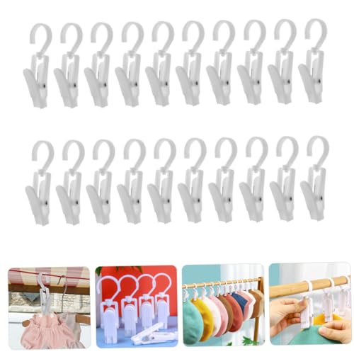 GETAJGHSD 20pcs Towel Clip Kitchen Office Hook Clip with Hooks Drying Hook Simple Laundry Hanger Clip Laundry Clips for Drying Clips Laundry Hooks Clothes Hangers Hooks Clip Plastic White