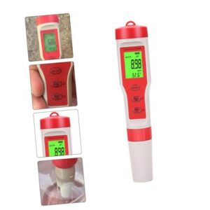 HOMOCONO 4 Ph Pen Ec Meter Digital Tester Pen Ppm Ph Meter for Water Digital Water Meter Pen Ph Tester Liquid Ec Water Test Digital Ph Meter Aquarium Ph Meter Ph and Meter PVC Red