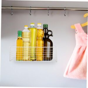 CONGARTENO Bathroom Storage Shelf Kitchen Organizer Self-Adhesive Storage Rack Storage Shelves Wall Mount Rack Iron Storage Rack White