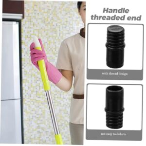 HOMOCONO Handle Tips for Poles Adapter Brooms Broom Handle Threaded Tip Threaded Tip Replacement Push Broom Handle Household Cleaning Tools Tips for Handle Connector Plastic Black