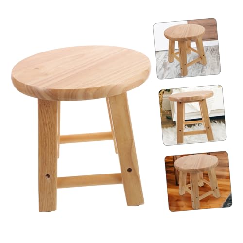 Parliky Solid Wood Bench Stool Wood Small Wood Stools Wood Stool for Bathroom Plant Table Indoor Short Step Stool Stools for Sitting Bench Mini Step Stool Low Stool Wooden