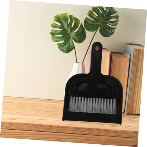 Luxshiny 1 Set Broom Dustpan Set Detailing Brush Cars Brooms Automotive Auto Car Desk Cleaner Brush Car Gaps Brush Cleaning Small Dustpan Multi-Function Whisk Broom Mini Broom Black Plastic