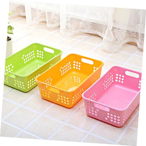 FONDOTIN 4pcs Plastic Storage Basket Storage Bins Laundry Basket Storage Baskets for Shelves Small Plastic Boxes Bathroom Organizer Washing Basket Plastic Basket for Organizing Pp