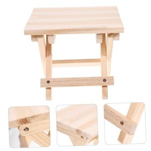 Cabilock 1pc Solid Wood Stool Bathroom Footstool Anti Slip Stool Non Skid Foot Stool Camping Stool Chair Toilet Stool Fold Out Chair Step Stools for Entryway Bench Square Stool Wooden