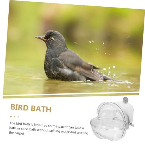 Toddmomy Bird Bathtub Bird Cage Parakeet Bird Bath Birds Supply Bathing Tub for Small Birds Bird Tub Pet Bird Bath Bird Bath for Cage Bird Hanging Bathtub Parrot Cage Bathtub Plastic