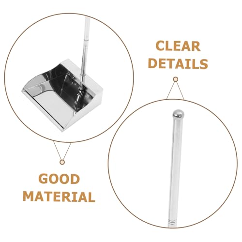 Levemolo Stainless Steel Trash Shovel Industrial Dust Pan Outdoor Dust Pan Sweeping Dustpan Cleaning Dust Pan Kitchen Dustpan Trash Cleaning Garbage Dustpan Stand up Dustpan Handheld Silver