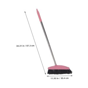 STOBAZA 2pcs Stainless Steel Broom Indoor Broom Household Cleaning Supply Sidewalk Broom Kitchen Broom Household Broom Long-Handled Broom Brooms Garbage Sweeping Broom Plastic Pink