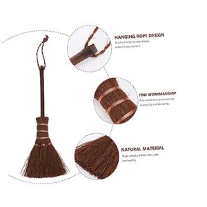 SEWOART 1pc Brown Silk Broom Toy Broom Hamster Mini Broom Household Brooms Mini Tea Cups Natural Palm Broom Home Cleaning Tools Brush Grubber Teapot Cleaning Brush Duster Adorable Broom