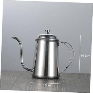 COLLBATH 1pcs Stainless Steel Water Jar Gooseneck Kettle Long Mouth Teapot Drip Kettle Espresso Kettle Espresso Coffee Maker Long Mouth Water Jar Narrow Spout Coffee Pot Water Jugs Machines