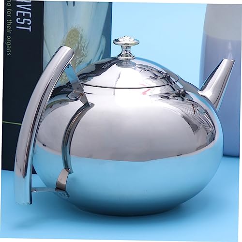 Garneck Thermal Carafe Coffee Maker Stove Top Kettle Quick Boiling Water Kettle Espresso Machine Whistling Water Kettle Stovetop Safe Tea Kettle Scented Tea Kettle Pitcher Silver