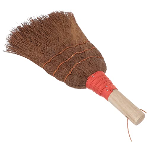 Healeved Small Cleaning Broom Duster Cleaning Brooms Desk Cleaning Broom Cleaning Accessory Household Palm Broom Cleaning Supplies Broom for Home Palm Fiber Broom Garden Hand Fork Brown