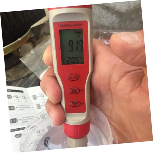 HOMOCONO 4 Ph Pen Ec Meter Digital Tester Pen Ppm Ph Meter for Water Digital Water Meter Pen Ph Tester Liquid Ec Water Test Digital Ph Meter Aquarium Ph Meter Ph and Meter PVC Red