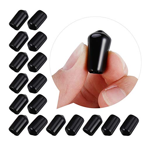 Hohopeti 200pcs Protective Cap Reusable Reuseable PVC End Caps Bolt Protector Cap Steel Pipe Protector Rod Protector Cap Plug Screw Caps Pipe Thread Rubber End Cap Thread Protector Black