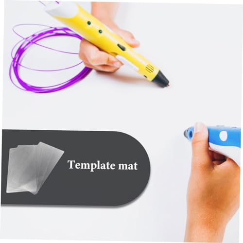 TOPPERFUN 10pcs PVC PVC Template Mat Drawing Board for 3D Printing Pen 3D Printing Pen Mat White PVC Basic Template