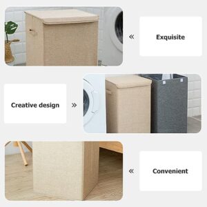 CAXUSD Home Laundry Basket Laundry Baskets with Lid Laundry Basket for Multifunction Laundry Basket Toy Organizer Bins Queen Size Blankets Foldable Laundry Baskets Beige Fabric