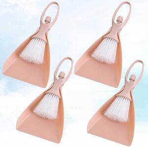 4 Sets Household Supplies Dustpan Gadget Whisk Brooms Cleaning Brushes Mini Broom Cleaning Utensils Lecrueset Pans Dust Pan and Brush Hand Broom Desktop Cleaner Cleaning Tools Pink BUTIFULSIC