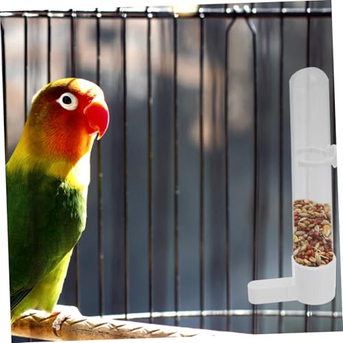 BESPORTBLE Bird Parrot Feeding Cup Bird Feeder for Outside Waterer Feeding Cup Water Dispenser for Birds Portable Feeder Cup Water Feeder Drinking Water Machine Dispenser Bird Supplies White