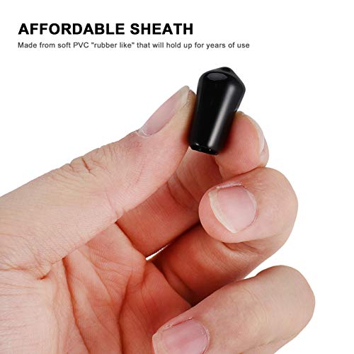 Hohopeti 200pcs Protective Cap Reusable Reuseable PVC End Caps Bolt Protector Cap Steel Pipe Protector Rod Protector Cap Plug Screw Caps Pipe Thread Rubber End Cap Thread Protector Black