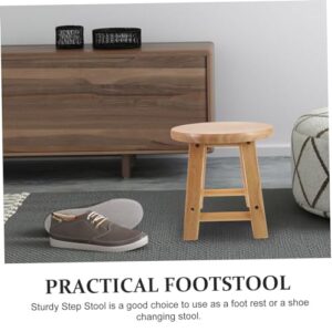 Parliky Solid Wood Bench Stool Wood Small Wood Stools Wood Stool for Bathroom Plant Table Indoor Short Step Stool Stools for Sitting Bench Mini Step Stool Low Stool Wooden