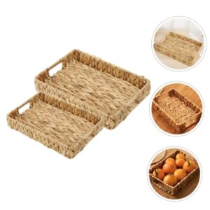 BUTIFULSIC 1 Set Woven Baskets Decorative Storage Basket Khaki Baskets for Organizing Straw Organizer Baskets