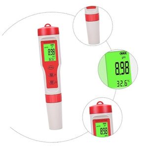 HOMOCONO 4 Ph Pen Ec Meter Digital Tester Pen Ppm Ph Meter for Water Digital Water Meter Pen Ph Tester Liquid Ec Water Test Digital Ph Meter Aquarium Ph Meter Ph and Meter PVC Red