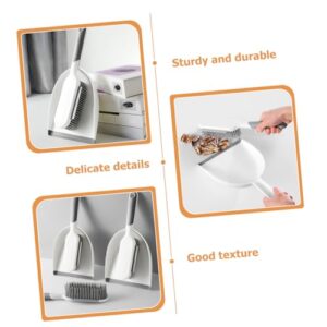 Healeved 2 Sets Desktop Cleaning Kit Small Broom and Dustpan Portable Office Mini Pan Outdoor Dust Pan Table Brush and Dustpan Car Cleaning Kit Cleaning Broom and Dustpan Bucket Pp Grey