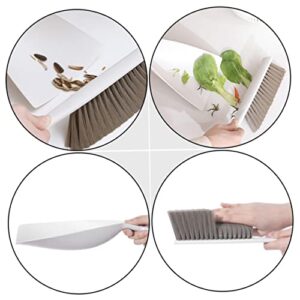 SOESFOUFU 1 Set Small Broom Pet Dustpan Keyboard Cleaner Brush Table Dustpan Brush Desktop Mini Dustpan Sofa Cleaner Mini Dustpan and Brush Sofa Broom Small Dustpan Small Brush Pp White