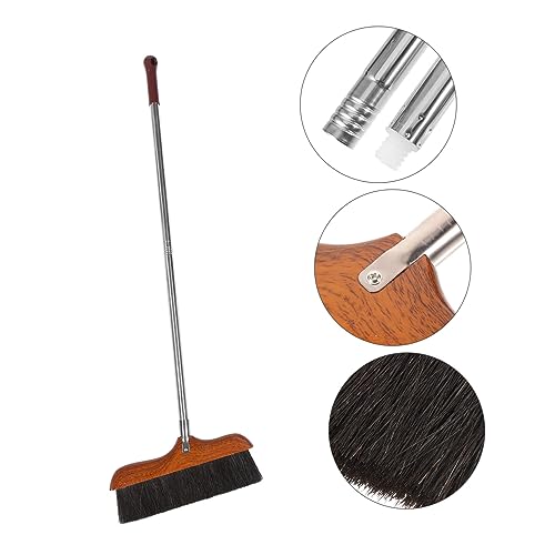 BCOATH Horsetail Broom Long Handle Broom Asian Broom Garbage Broom Small Broom Floor Squeegee Industrial Broom Floor Sweeping Brush Office Broom Kitchen Broom Garden Broom Wooden